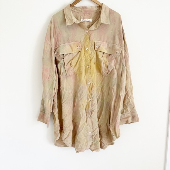Free People Yellow Ombre Button-Up Top - Picture 2 of 6
